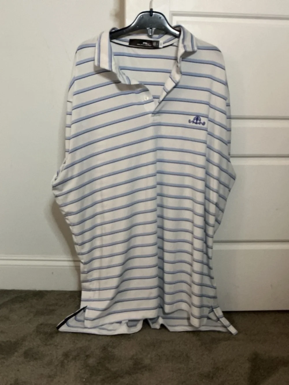 Polo by Ralph Lauren White Polo with Light Blue Stripes